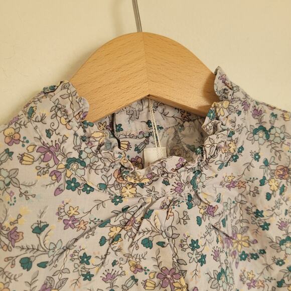 Claudine Gray High Neck Frill Blouse - Picture 3 of 6